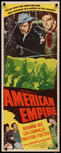 9h0220 AMERICAN EMPIRE insert R1948 Richard Dix, Leo Carrillo, an epic of America's march westward!