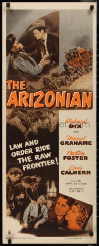 9h0224 ARIZONIAN insert R1951 Charles Vidor, Richard Dix, law and order on the raw frontier!