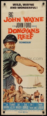 9h0238 DONOVAN'S REEF insert 1963 John Ford, great image of punching sailor John Wayne & Lee Marvin!