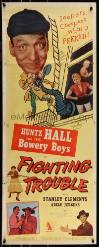 9h0246 FIGHTING TROUBLE insert 1956 Huntz Hall & the Bowery Boys, jeepers creepers what a peeker!