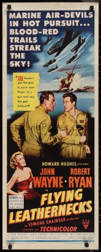 9h0250 FLYING LEATHERNECKS insert 1951 art of air-devils John Wayne & Robert Ryan, Howard Hughes