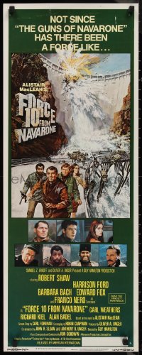 9h0251 FORCE 10 FROM NAVARONE insert 1978 Robert Shaw, Harrison Ford, cool art by Bryan Bysouth!