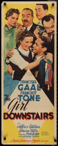 9h0253 GIRL DOWNSTAIRS insert 1938 Franchot Tone & Franciska Gaal, who had never been kissed!
