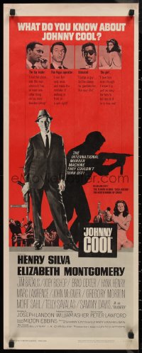 9h0259 JOHNNY COOL insert 1963 Henry Silva, sexy Bewitched star Elizabeth Montgomery in film noir!