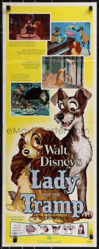 9h0264 LADY & THE TRAMP insert R1962 Disney classic cartoon, great images of the top dog cast!