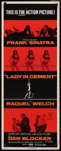 9h0266 LADY IN CEMENT insert 1968 different images of Frank Sinatra & sexy Raquel Welch!