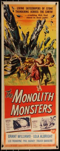 9h0273 MONOLITH MONSTERS insert 1957 classic Reynold Brown sci-fi art of living skyscrapers!