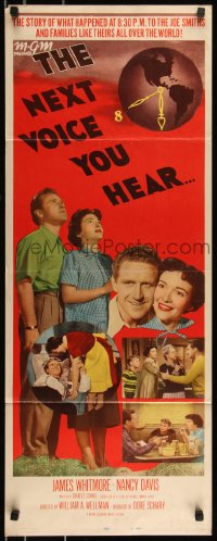 9h0277 NEXT VOICE YOU HEAR insert 1950 James Whitmore, Nancy Davis & God on the radio!