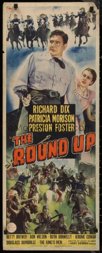 9h0288 ROUNDUP insert 1941 Richard Dix, Preston Foster, pretty Patricia Morison, ultra rare!