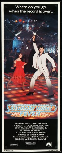 9h0290 SATURDAY NIGHT FEVER insert 1977 best image of disco dancer Travolta & Karen Lynn Gorney