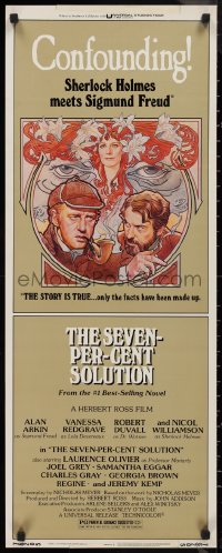 9h0292 SEVEN-PER-CENT SOLUTION insert 1976 Nicol Williamson as Sherlock Holmes, great Drew art!