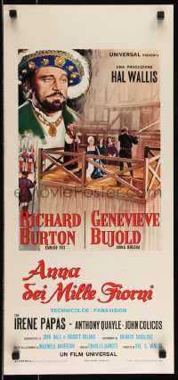 9h0837 ANNE OF THE THOUSAND DAYS Italian locandina 1970 King Richard Burton & Genevieve Bujold!
