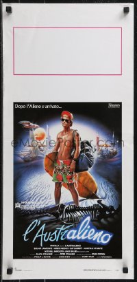 9h0840 AS TIME GOES BY Italian locandina 1988 sci-fi art of Australian surfer Bruno Lawrence by Sciotti!