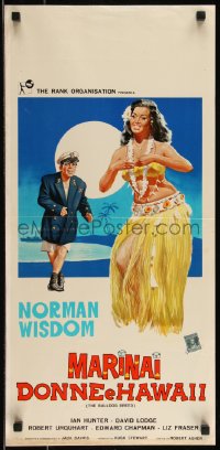 9h0856 BULLDOG BREED Italian locandina 1965 different art of Wisdom & sexy tropical Hawaiian girl!