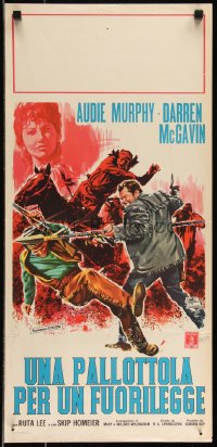 9h0857 BULLET FOR A BADMAN Italian locandina 1964 Audie Murphy is framed for murder, different!
