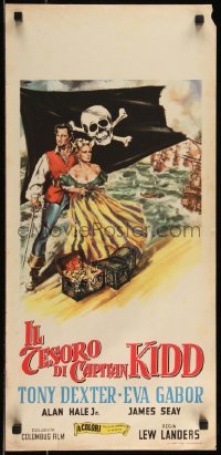 9h0863 CAPTAIN KIDD & THE SLAVE GIRL Italian locandina 1954 pirates, sails unfurled, love untamed!