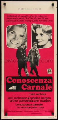9h0865 CARNAL KNOWLEDGE Italian locandina 1971 Jack Nicholson, Bergen, Garfunkel, Ann-Margret!