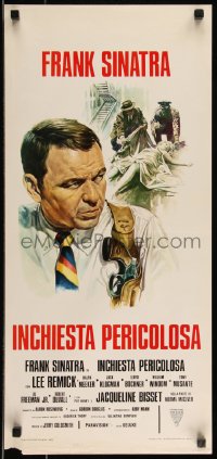 9h0889 DETECTIVE Italian locandina R1974 different art of cop Frank Sinatra, murder victim!