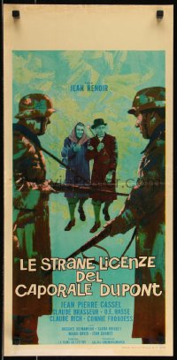 9h0901 ELUSIVE CORPORAL Italian locandina 1963 Jean Renoir, different art of couple and soldiers!