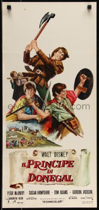 9h0910 FIGHTING PRINCE OF DONEGAL Italian locandina 1967 Disney, a reckless young rebel rocks an empire!