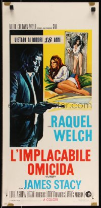 9h0914 FLAREUP Italian locandina 1970 men want to love sexy Raquel Welch, but one wants to kill!