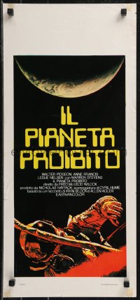 9h0915 FORBIDDEN PLANET Italian locandina R1970s great different art of astronaut, sci-fi classic!