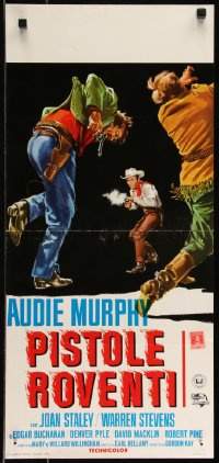 9h0931 GUNPOINT Italian locandina 1966 Audie Murphy in the story of a town with a gun in its back!