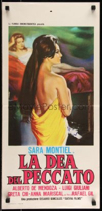 9h0965 LA REINA DEL CHANTECLER Italian locandina 1964 great Casaro artwork of sexy Sara Montiel!