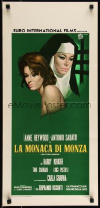 9h0967 LADY OF MONZA Italian locandina 1969 her other love is God, Casaro art of nun Anne Heywood!