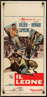 9h0976 LION Italian locandina 1963 images of William Holden, Trevor Howard & Capucine in Africa!