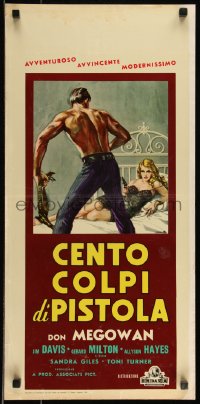 9h0987 LUST TO KILL Italian locandina 1960 Ciriello art of sexy bad girl pulling a gun on cowboy!
