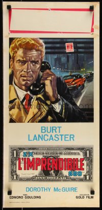 9h0995 MISTER 880 Italian locandina R1960s art of Burt Lancaster, Dorothy McGuire & counterfeit money!