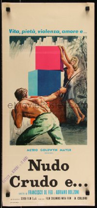 9h1008 NUDO CRUDO E Italian locandina 1965 mondo, wild De Amicis art of woman being whipped!