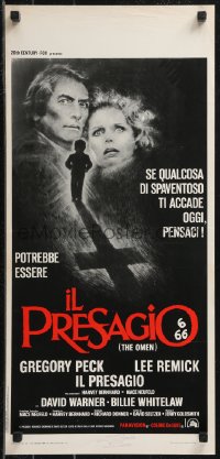 9h1013 OMEN Italian locandina 1976 Gregory Peck, David Warner, Satanic horror, it's frightening!