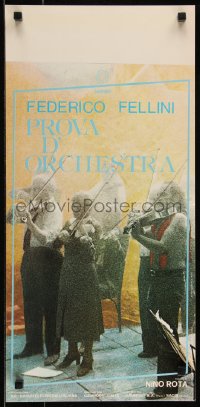 9h1018 ORCHESTRA REHEARSAL Italian locandina 1979 Federico Fellini's Prova d'orchestra, violinists!