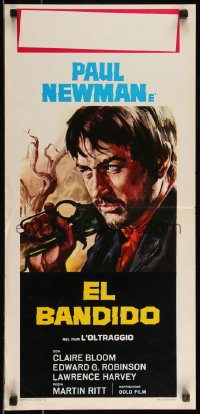 9h1021 OUTRAGE Italian locandina R1971 Newman as a Mexican bandit by Casaro, remake of Rashomon!