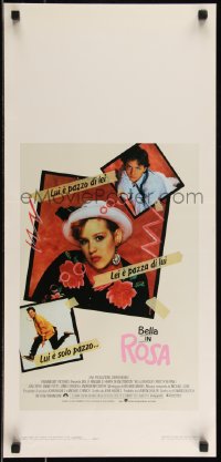 9h1033 PRETTY IN PINK Italian locandina 1986 great portrait of Molly Ringwald, Andrew McCarthy & Jon Cryer!