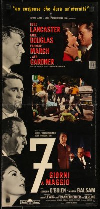 9h1054 SEVEN DAYS IN MAY Italian locandina 1964 Burt Lancaster, Douglas, March & Gardner, different!