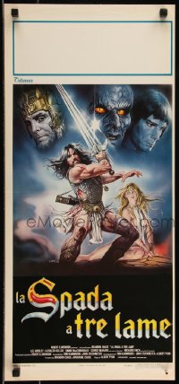 9h1075 SWORD & THE SORCERER Italian locandina 1982 magic, dungeons, dragons, fantasy art by Sciotti!