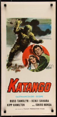 9h1109 WAR OF THE GARGANTUAS Italian locandina 1968 Cesselon art of King Kong monster over city!