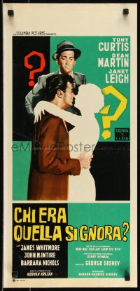 9h1116 WHO WAS THAT LADY Italian locandina 1962 different art of Tony Curtis, Martin & Janet Leigh!