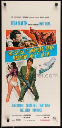 9h1121 WRECKING CREW Italian locandina 1969 art of Dean Martin as Matt Helm with sexy spy babes!
