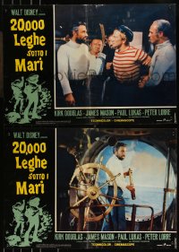 9h1372 20,000 LEAGUES UNDER THE SEA group of 3 Italian 18x27 pbustas R1960s different images!
