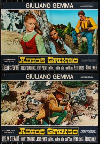 9h1291 ADIOS GRINGO group of 6 Italian 18x26 pbustas 1966 cowboy Giuliano Gemma, spaghetti western!