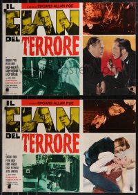 9h1213 COMEDY OF TERRORS group of 8 Italian 18x27 pbustas 1970 Boris Karloff, Lorre, Price, Rathbone!