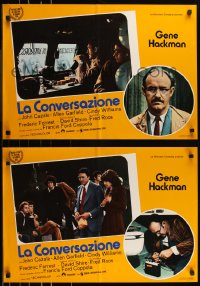 9h1271 CONVERSATION group of 7 Italian 18x26 pbustas 1974 Gene Hackman, Francis Ford Coppola directed!