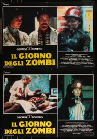9h1216 DAY OF THE DEAD group of 8 Italian 19x27 pbustas 1986 George Romero's zombie horror sequel!