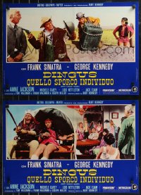 9h1219 DIRTY DINGUS MAGEE group of 8 Italian 18x26 pbustas 1971 Frank Sinatra & George Kennedy!