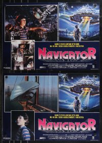 9h1223 FLIGHT OF THE NAVIGATOR group of 8 Italian 19x26 pbustas 1987 Disney sci-fi, Joey Cramer!