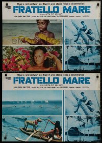 9h1357 FRATELLO MARE group of 4 Italian 18x26 pbustas 1975 Folco Quilici, great images!